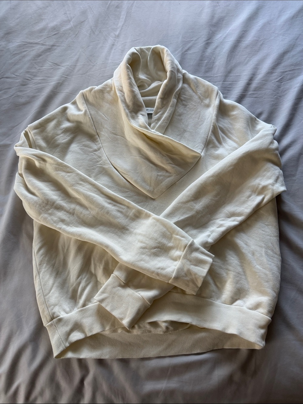 Women’s Saint Laurent Cream Turtleneck Pullover Sweatshirt